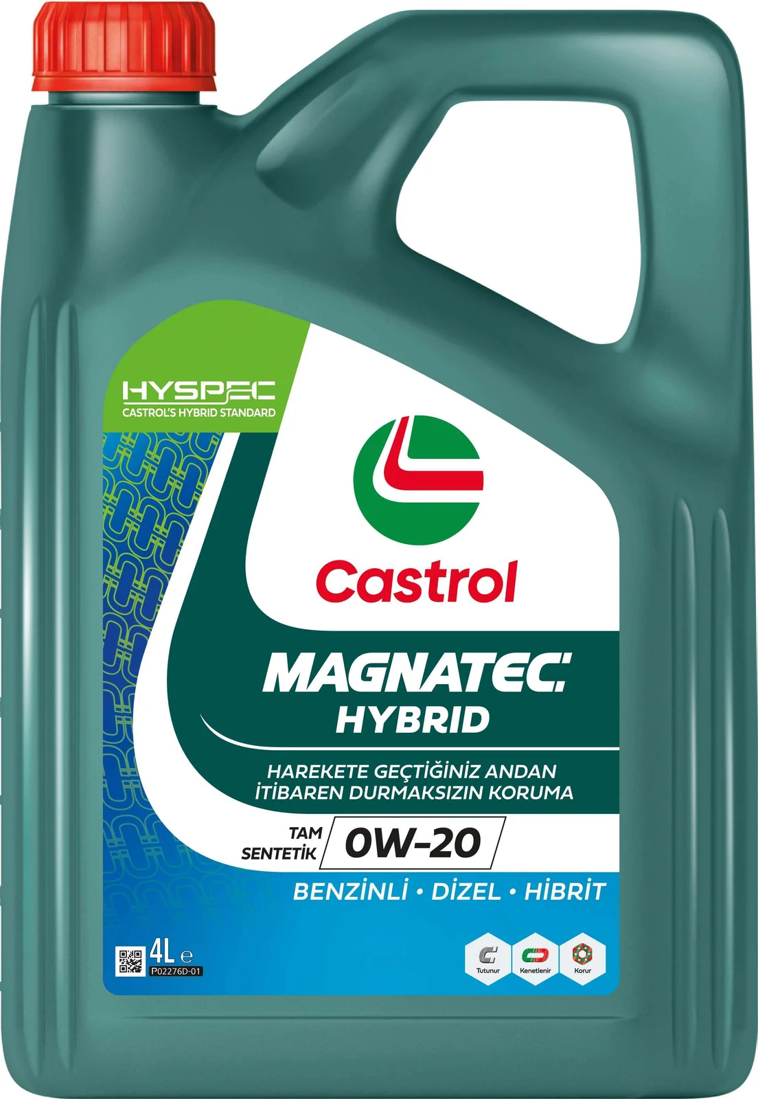 Castrol Magnatec Hybrid 0W-20, 4X4L ürün ambalajı