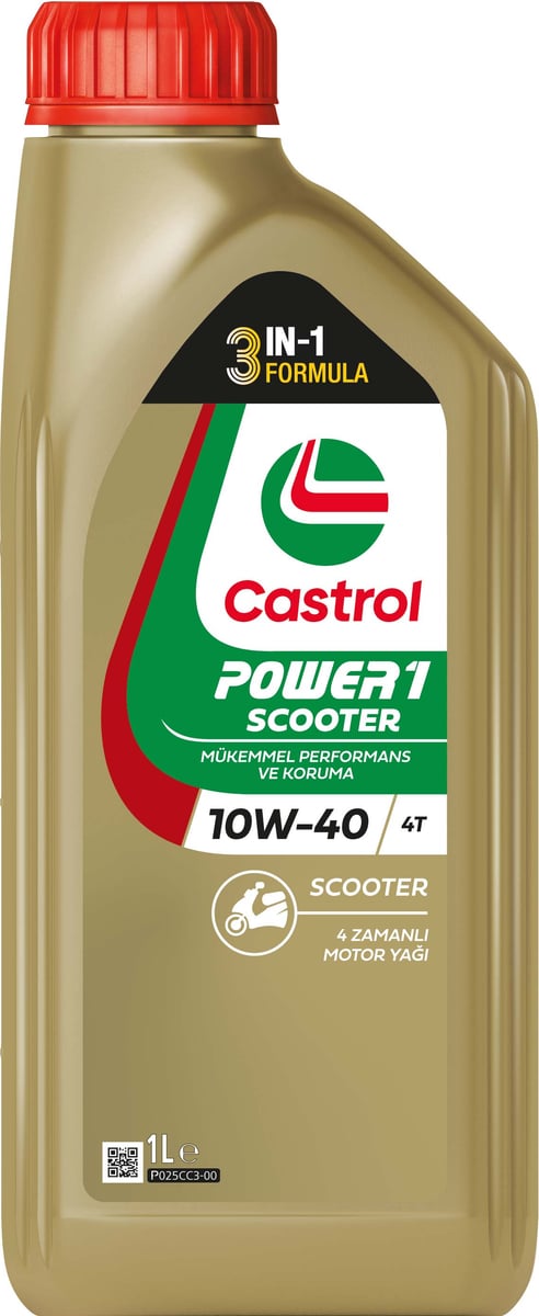 Castrol Power 1 Scooter 4T 10W-40, 12X1L ürün ambalajı