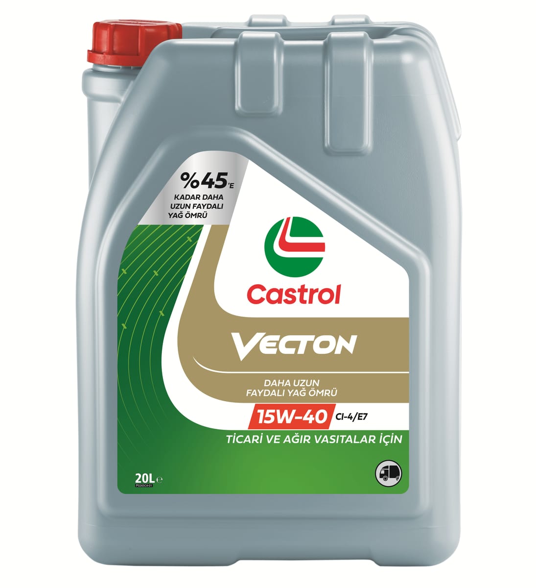 Castrol Vecton 15W-40 CI-4/E7, 20L ürün ambalajı
