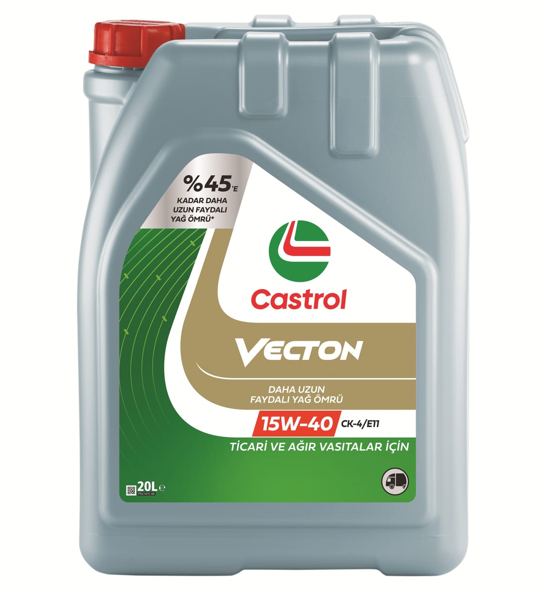 Castrol Vecton 15W-40 CK-4/E11, 20L ürün ambalajı