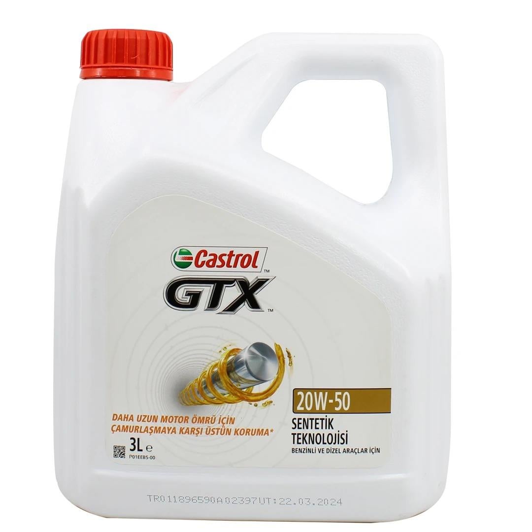 Castrol GTX 20W-50 (TR), 4X3L ürün ambalajı