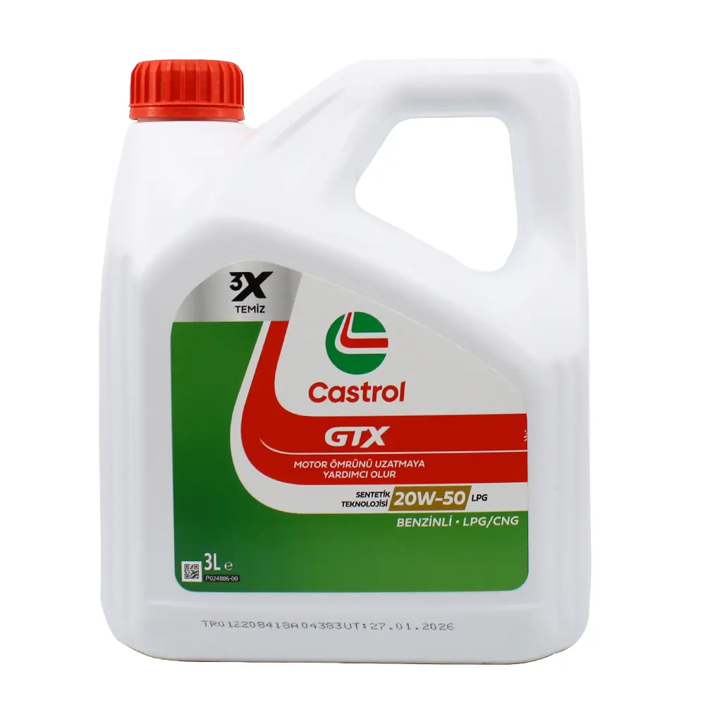 Castrol GTX LPG 20W-50, 4X3L ürün ambalajı