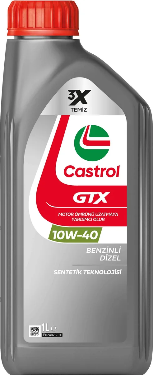Castrol GTX 10W-40, 12X1L ürün ambalajı