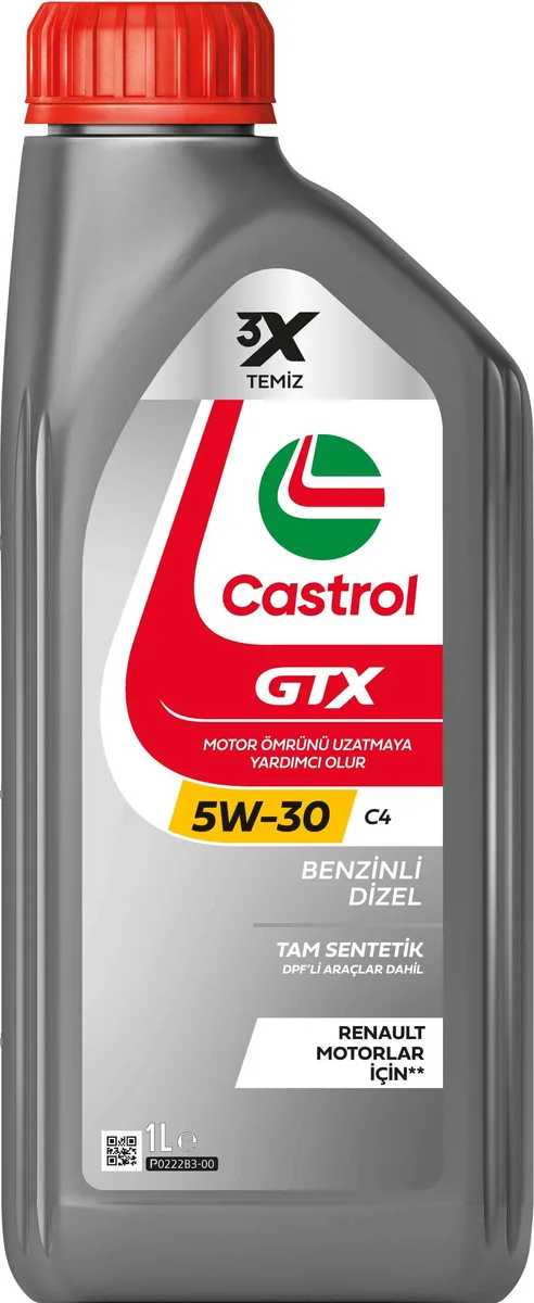 Castrol GTX 5W-30 C4, 12X1L ürün ambalajı