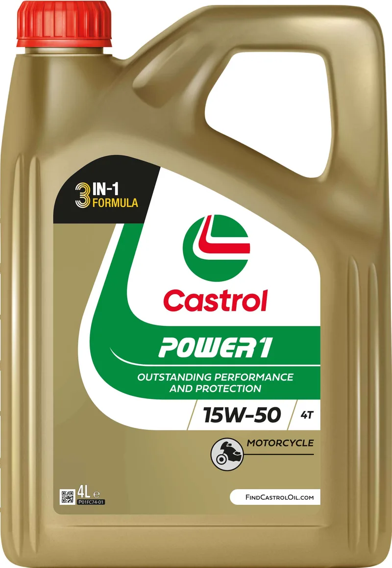 Castrol POWER1 4T 15W-50, 4X4L ürün ambalajı